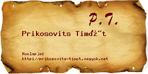 Prikosovits Timót névjegykártya